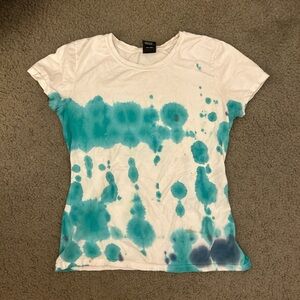 Tie-Dye Kids Top - Teal and White